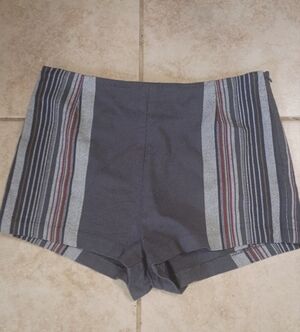 Women's Grey Striped Swim/Board Shorts